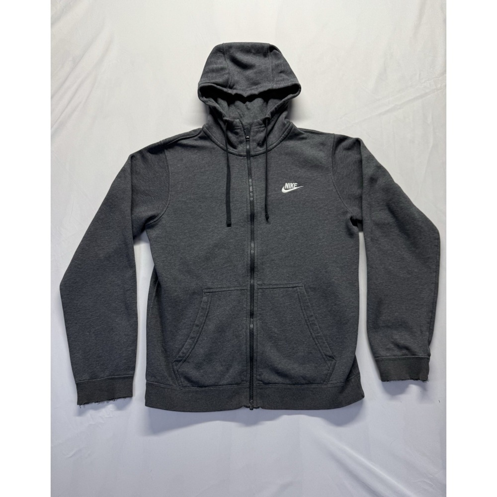 Men's Nike Sweatshirt Black Icon Full Zip Hoodie Skateboard Fleece M Embroidered